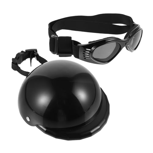 BELLIFFY 1 Satz Sicherheitshelm für Haustiere Hund Sonnenbrille Tücher Beschützer Welpe Pfote hundehelm katzenmützen Hundemütze schnapsgläser Haustier Helm lustiges Hundespielzeug Abs Black von BELLIFFY