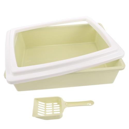 BELLIFFY 1 Set-Box Katzentoilette katzenklo katzentoillette litterbox Katzen Sand katzensand Katzen streue Töpfchen für Haustiere Katzenstreu Mülleimer Katzenversorgung pp Light Green von BELLIFFY