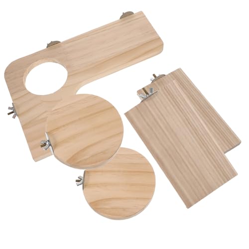 BELLIFFY 5-in-1-Sprungbrett-Set für Haustiere für Papageien Eichhörnchen Chinchillas Ratten Hamster. Sprungständer aus Holz stabile Qualität für Lange Nutzung von BELLIFFY