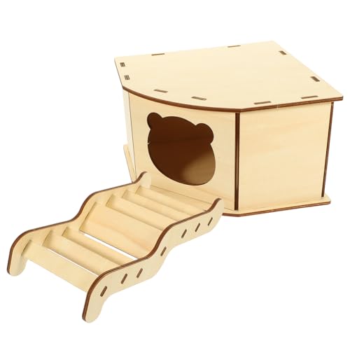 BELLIFFY 1 Set Haustierbedarf Hamster Schlafhaus Hamsterleiter Spielzeug Leiter Kletterspielzeug Holz von BELLIFFY