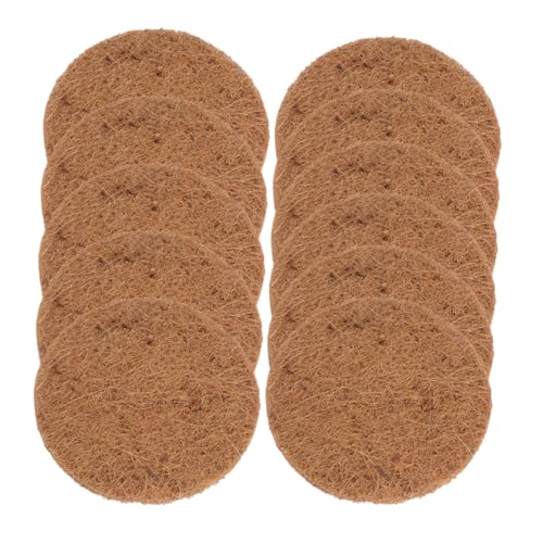 BELLIFFY 10Stücke Kokosfaser Nesting Pads für Vögel Runde Matten für Blumentöpfe Vogelnester und Eierunterlagen Atmungsaktive Unterlage für Haustiere für Tauben Papageien und Andere Vögel von BELLIFFY