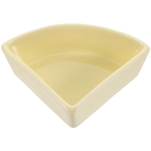 BELLIFFY 1Stk Futternapf Dreieck für Hamster Kükentränke Hundenapf Meerschweinchenkäfig tragbarer Wassernapf pet Water Bowl keramikschüssel wasserflasche Keramikschale Futterspender Yellow von BELLIFFY