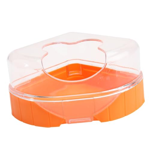 BELLIFFY 1Stk Hamster Badezimmer Toilette Sand für die Hamstertoilette klare Wanne Tierbad Hamster klo Hamster gehege Badewanne Badezimmer für Hamster Badebecken für Hamster Plastik Orange von BELLIFFY