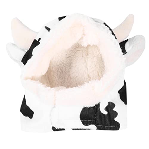 BELLIFFY 1Stk Haustier Hund Kuh Transformation Hut Party-Hund-Hut Weihnachtsmann-Outfit Milchkuh Kostüm Katze hatt Hund Katze tiermütze Cow Costume Hundemütze Tierhutverzierung Schwamm Weiß von BELLIFFY