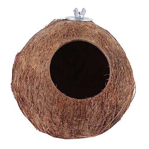 BELLIFFY 1Stk Kokosnuss-Vogelhaus die Critters Kleintier vogelkäfig käfig Vogelzubehör sabberlack hängendes Kolibri- Vogelhütte Spielzeug Nest für kleine Haustiere Vogelnest Coffee von BELLIFFY