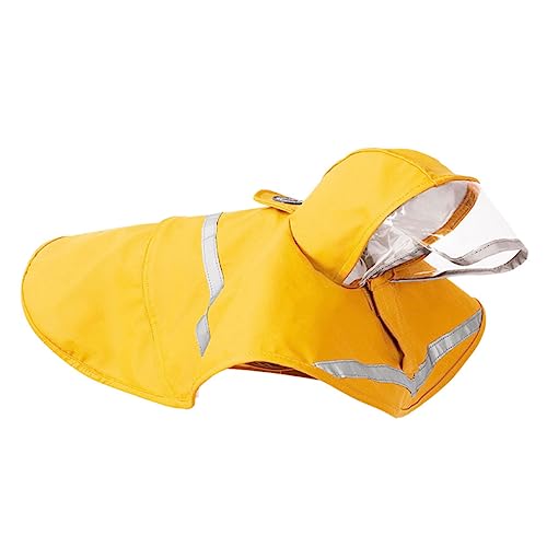 BELLIFFY 1Stk Regenmantel für Hunde Warnschutz Regenjacke hunderegenmantel wasserdichte Regenjacke Haustier-Regentuch wimperntusche Hund Regen Slicker Regenjacke für Haustiere Yellow von BELLIFFY