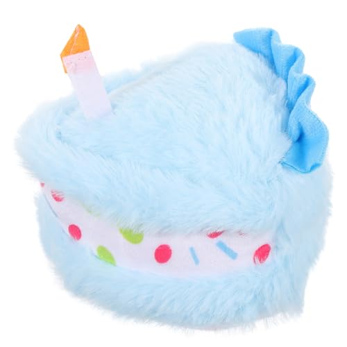 BELLIFFY 1Stk Zahnspielzeug Langeweilespielzeug für Hunde Hundespielzeug Kauspielzeug Interactive Dog Toys Hamster Spielzeug Geburtstagstorte Soundspielzeug Hund beißt Kuchen Plüsch Blue von BELLIFFY