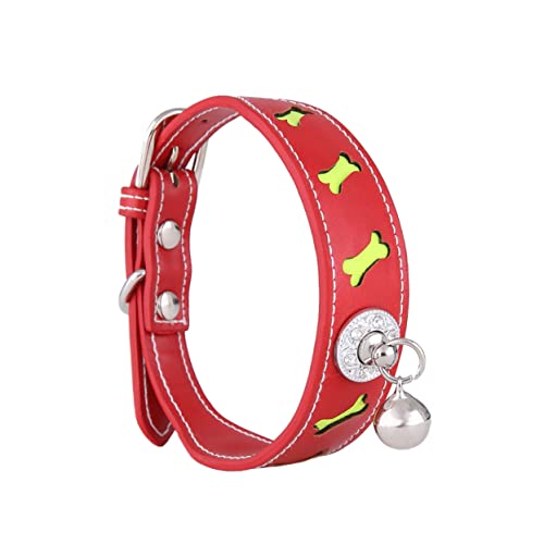 BELLIFFY Katzen-/hundehalsband in Form Einer Glocke Bequemes Pu- Reflektierende Haustier- Rot von BELLIFFY