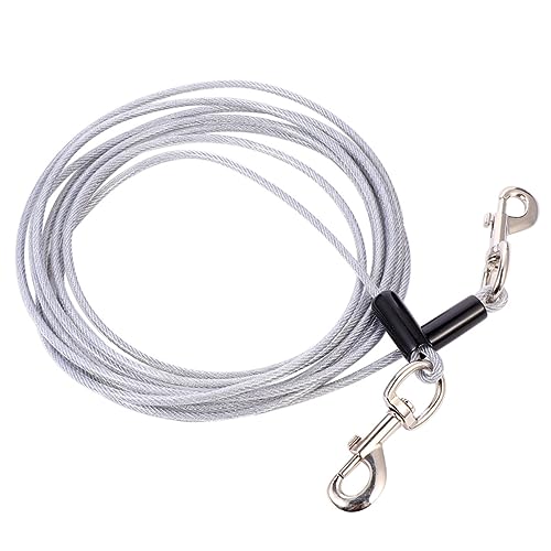 BELLIFFY 1stk Hundeleine Mit Draht Hundeläufer Kabel Zugseil Für Welpen Einziehbare Hundeleine Hundeleinen Für Outdoor-trainingsleine Praktische Haustierleine C-Kabel Stahldraht Silver von BELLIFFY