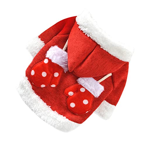 BELLIFFY 1stk Weihnachtspullover Anziehkleidung Für Haustiere Welpen-Outfits Weihnachtskleidung Für Haustiere Welpenkleidung Aus Baumwolle Hundekleidung Weihnachten Rot Gestrick von BELLIFFY