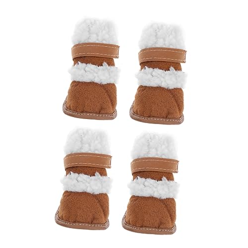 BELLIFFY Schneeschuhe für Haustiere Winterstiefel für Hunde und Welpen 4er-Pack Kurze Stiefel rutschfeste Sohlen für sichere im Freien von BELLIFFY