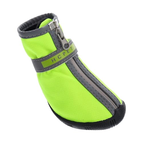 BELLIFFY 2 Paar Haustierschuhe Schneeschuhe Für Kleine Hunde Schneeschuhe Für Haustiere Chihuahua-Schuhe Für Hunde Hundepfotenschutz Haustier Kurze Schuhe Hundestiefel Green Jackenstoff von BELLIFFY