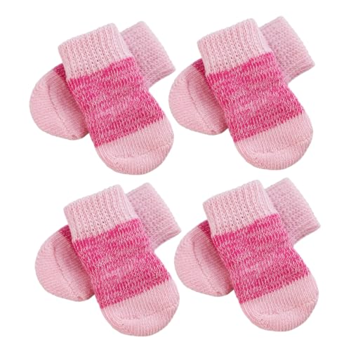 BELLIFFY 2 Sätze Haustier Socken Bequeme Hundesocken Outdoor-socken Für Hunde Hundepfotenschutz Socken Für Den Winter Anti-rutsch-hundesocken Bequeme Haustiersocken Rosa Polyester von BELLIFFY