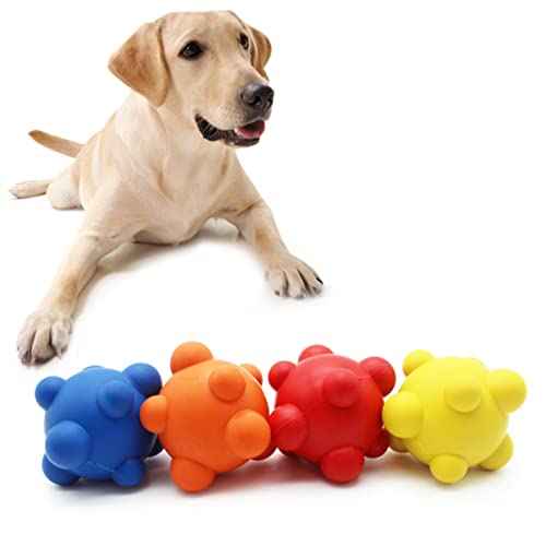 BELLIFFY 2er Set Hundespielzeug Unregelmäßiger Springball Für Hunde Bissfestes Kauspielzeug Interaktives Bouncing Ball Zufälligen Farben Ideal Für Kleine Und Mittlere Hunde von BELLIFFY