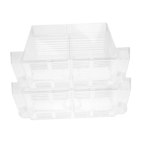 BELLIFFY Kescher Aquarium 2 Stück Boxen Brutkasten Für Jungtiere Fischzuchtkoffer Aquarium Brutkoffer Fischbrütereitank Babyfischtank Fischlaichbrutkasten Garnelenzuchttank Aquariumteiler Abs von BELLIFFY