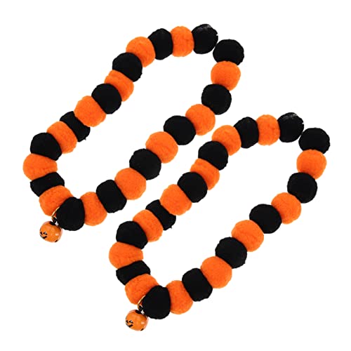 BELLIFFY 2 Stück Halloween Halsband Zum Geburtstag Für Kätzchen Welpen Kätzchenhalsband Haustier Perlenhalsband Welpenhalsbänder Für Kleine Welpen Halloween Kätzchen Halskette von BELLIFFY