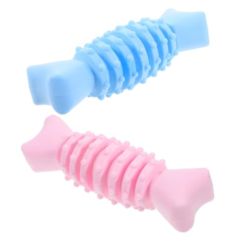 BELLIFFY Hundespielzeug Knochenform Interaktive Kauspielzeuge Für Welpen Molar Spielzeuge Für Kleine Hunde Zahnpflege Und Spielspaß Pink Und von BELLIFFY