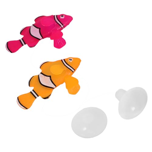 BELLIFFY 2St Aquarium simulierter Fisch gefälschter schwimmender Fisch Aquarienfischfigur Meerestier Dekoration für Fischbecken Aquarien Dekoration mit Glühfisch Aquarienfische Fischdekore von BELLIFFY