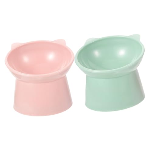 BELLIFFY 2St Bodennapf für Haustiere Kätzchen Wassernäpfe Erhöhte Katzennäpfe pet Bowl katzenfutterspender Hundenapf für den täglichen Gebrauch verschleißfester Futternapf Plastik von BELLIFFY