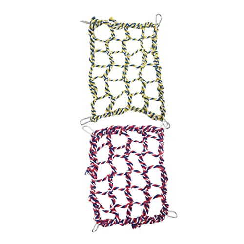 BELLIFFY 2St Eichhörnchen hängendes Netz Vogelkletterseilbrücke Frettchen Hängematte nager Spielzeug Kletternetz für Haustiere Bunt gewebtes Kletternetz Hamster-Eichhörnchen-Hängemattennetz von BELLIFFY