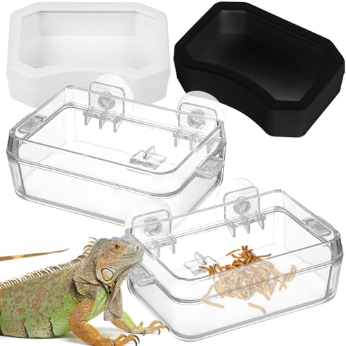 BELLIFFY 2St Futterspender für Reptilien Wassernapf für Reptilien Chamäleonschale Suction Cup saugnäpfe Reptilienhaltung Saugnapf-Futterstation für Reptilien Schale für Reptilien Plastik von BELLIFFY