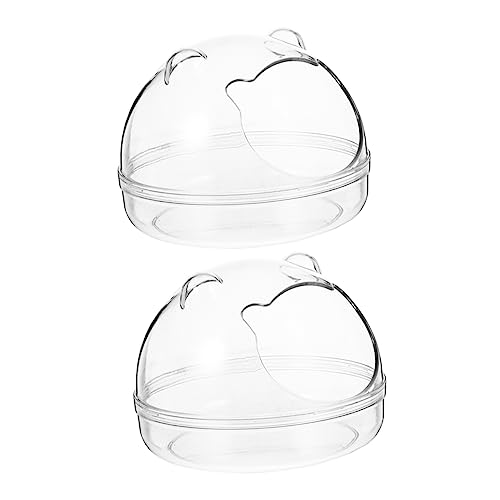 BELLIFFY 2St Hamsterbad Hamster sandbad Hamster-Sandbad Hamster-Eck-Toilettenablage Hamsterbehälter für den Haushalt Badesand Sandbad für Hamster Badewanne für Hamster Plastik Transparent von BELLIFFY