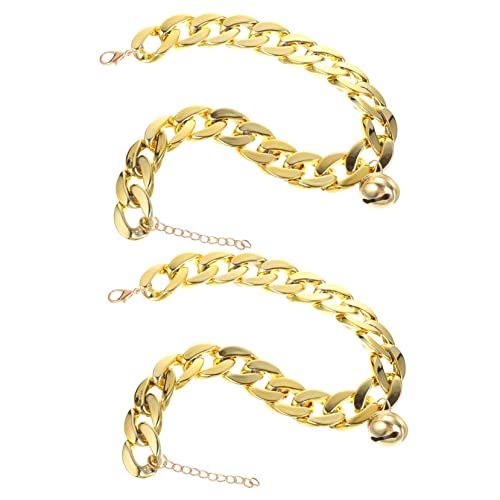 BELLIFFY 2St Haustierhalsband Geburtstagszubehör für Hundepartys Hundehochzeitshalsband Welpenunterlagen hundezubehör Dog Accessories Hund Halskette hundehalsband Abs Golden von BELLIFFY