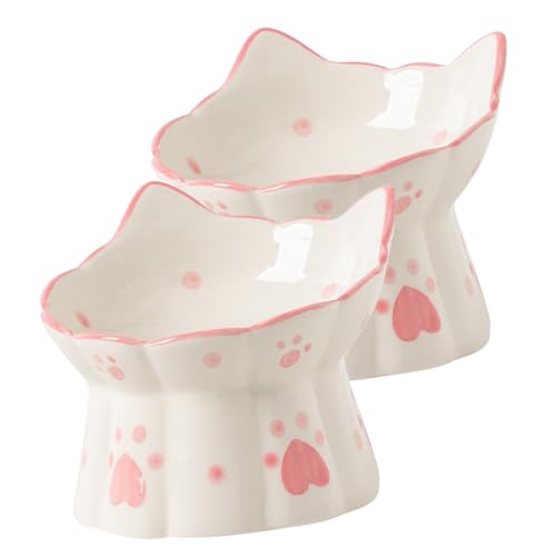 BELLIFFY 2St Keramiknapf für Haustiere wiederverwendbarer Katzennapf Kleiner Futternapf erhöhter Tierfutternapf pet Feeder pet Water Bowl Katzennapf für Futter Mehrzwecknapf für Haustiere von BELLIFFY