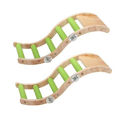 BELLIFFY 2St Leiter Indoor-Kletterspielzeug Tierspielzeug Haustier Spielzeug Aras Spielzeug Lovebird kletterwand holzspielzeug Kletterspielzeug für Vögel Papageienspielzeug hölzern Khaki von BELLIFFY