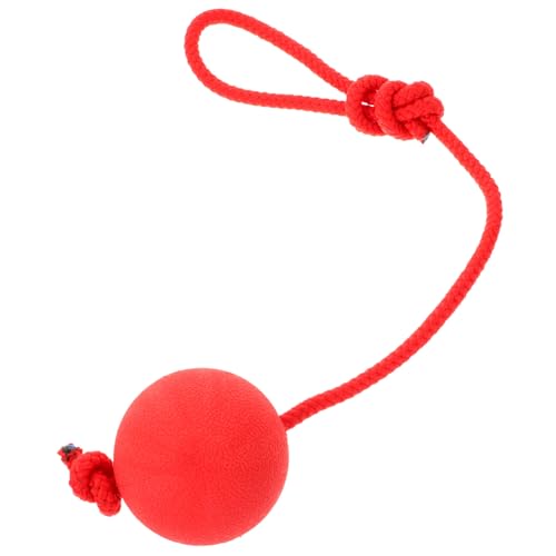 BELLIFFY 2st Seil Gummiball Elastisches Ballspielzeug Hundeseilspielzeug Seilbälle Für Hunde Ballspielzeug Für Hunde Unzerstörbares Hundespielzeug Aus Seil Seilball Hundeball Rot von BELLIFFY