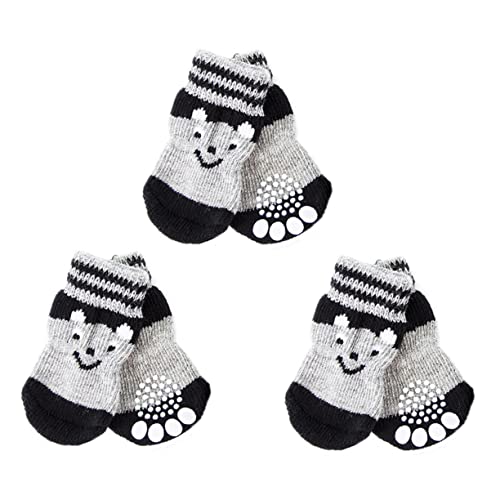 BELLIFFY 3 Paare Hundeschuh Socken Strumpffüller Für Welpen Socken Für Haustier Hundepfotenabdeckung Socken Für Stiefel Heimtierbedarf Hundesocken Für Hartholzböden Stiefeletten Baumwolle von BELLIFFY