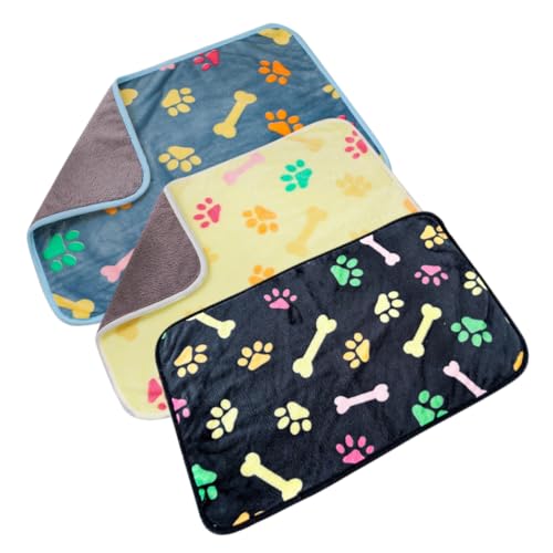 BELLIFFY Flanell Haustier Decke Set 3 Stücke Hund Katze Warme Nest Bett Decken Sofa Decke von BELLIFFY