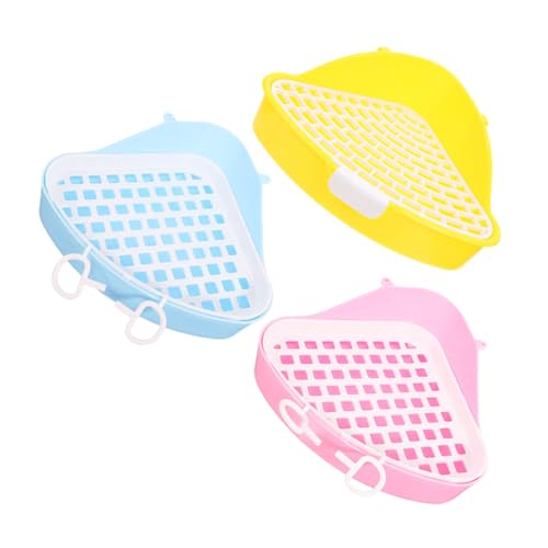 BELLIFFY 3st Haustiertoilette Boxen Für Kaninchen Katzentoilette Für Kleintiere Tierkäfig Toilette Kaninchen Tablett Chinchilla-töpfchentrainer Kaninchen-Urinal-pad Plastik von BELLIFFY