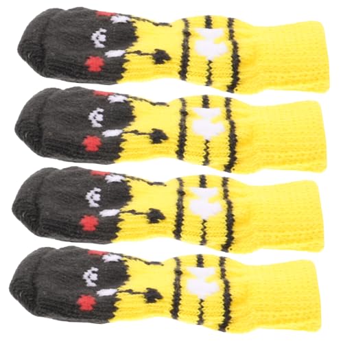 BELLIFFY 4 Stück Haustier Socken Haustierzubehör Pfote Hundezubehör Tragbare Baumwollsocken Haustiersocken Abriebfeste Hundesocken Tragbare Socken Für Haustiere Welpenbedarf Baumwolle von BELLIFFY