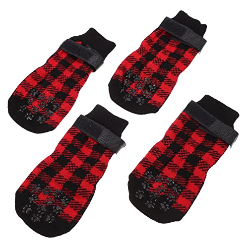 BELLIFFY 4 Stück Haustier Socken Kleine Hunde Socken Weich Hundepfotenstrümpfe Strumpffüller Für Welpen Socken Für Hund Fußsocken Für Haustiere Pfotenschutz Für Welpen Reine Baumwolle von BELLIFFY