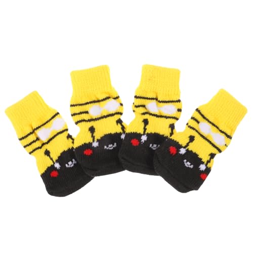 BELLIFFY 4 Stück Haustier Socken Pfote Krallen Tragbare Hundesocken Austauschbare Hundesocken Kompakte Baumwollsocken Kompakte Haustiersocken Abriebfeste Baumwollsocken Baumwolle von BELLIFFY