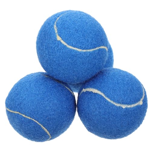 BELLIFFY 4 Stück Haustier-Tennis Tennisbälle Für Hund Hundespielzeug Holen Kleine Bälle Für Hunde Kauspielzeug Für Welpen Quietschende Bälle Für Hunde Solide Kauspielzeuge Gummi Blue von BELLIFFY