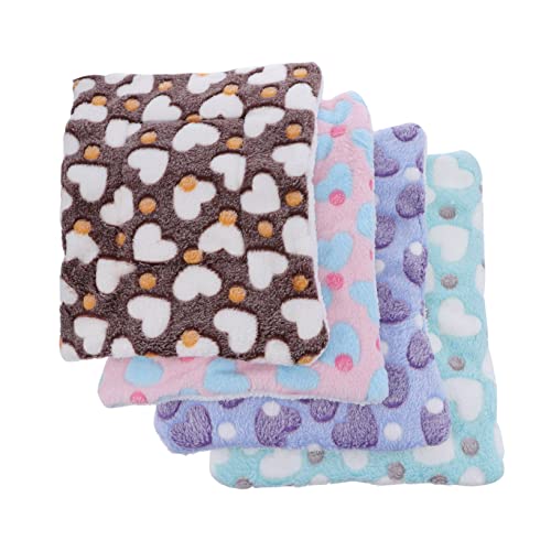 BELLIFFY 4-teiliges Fleece-Bett-Matratzen-Set für Kleintiere warmes Nest für Meerschweinchen und Kaninchen von BELLIFFY