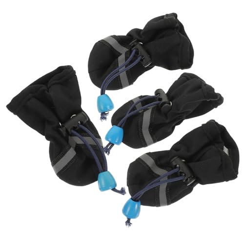 BELLIFFY 4 Stück wasserdichte Haustier Fußabdeckung wasserdichte Haustierschuhe Haustier Regenstiefel wasserdichte Hundestiefel Outdoor Schuhe Haustierstiefel rutschfeste von BELLIFFY