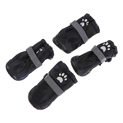 BELLIFFY 4 Stück wasserdichte Haustierschuhe – Slip Hundestiefel – Slip Regenschuhe Wärmere Hundestiefel – Slip Hundepfotenschutz Hunde Regenstiefel Schuhe Schutz Regenstiefel von BELLIFFY