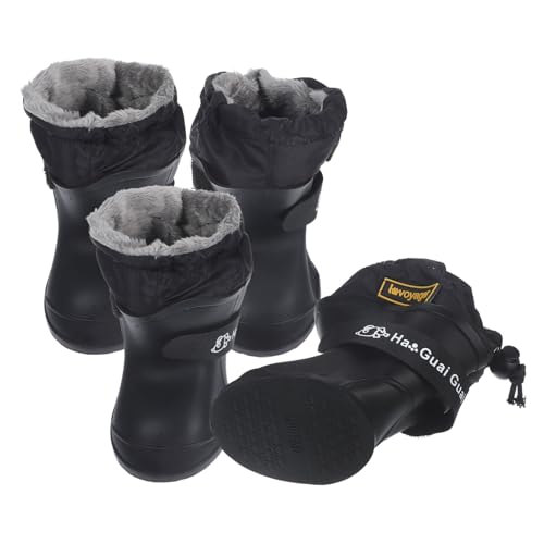 BELLIFFY 4 Stück wasserdichte Regenstiefel für Haustiere Hundeschuhe pet paw Outdoor-Schuhe hunderegenmantel Regenjacken für Hunde Regenschuhe Hundestiefel Haustier Stiefel Kieselgel von BELLIFFY