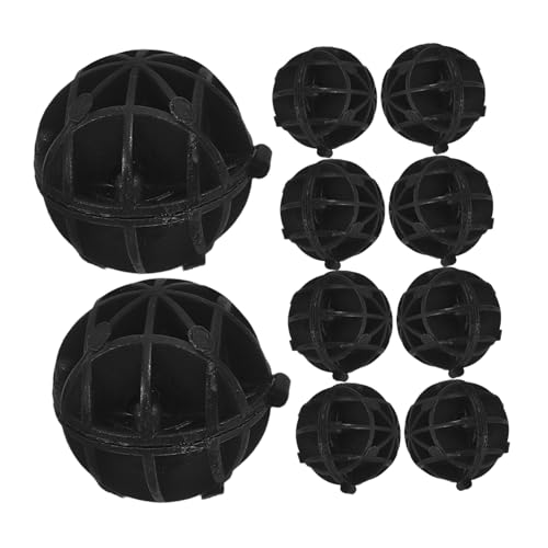 BELLIFFY 40St Biokokken Aquarium Filter Medien Aquarium Wasserfilter Aquarienfilter Material Aquarium Zubehör Wiederverwendbare Filterbälle für Aquarien Kleiner Filterball Abs Black von BELLIFFY