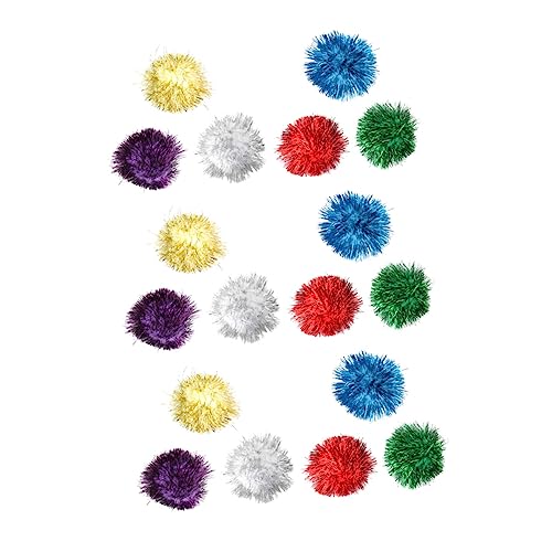 BELLIFFY 54 STK Katzenspielzeug Glitter Ball Glitzerkugeln Lametta Kugeln Spielzeug für Kätzchen plüschball Katzen Spielzeug Spielzeugball für Haustiere Katze Lametta Pompons Kaschmir von BELLIFFY