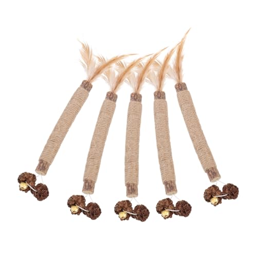 BELLIFFY Katzenspielzeug-Set 5-teilig Katzen-Backenzahn-Spielzeug Katzen-Teaser Zauberstab Spielzeug für Kätzchen interaktives Spielzeug Katzen-Backenzahn-Stick von BELLIFFY