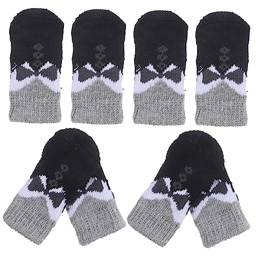 BELLIFFY 8 STK Haustier socken hundesocken Dog Socks Haustier Winter Schuhe Verstellbarer Pfotenschutz für Haustiere Hund warme socken Pfotenschützer für Haustiere Katzenstiefel Polyester von BELLIFFY