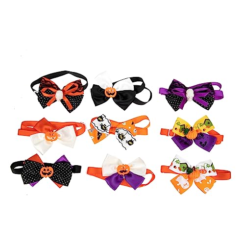 BELLIFFY 9 Stück Haustier Fliege Dekoratives Hundehalsband Halloween Haustierhalsbänder Katzenfliege Katzenhalsbänder Glocke Halloween Kätzchenhalsband Katzenhalsdekoration von BELLIFFY