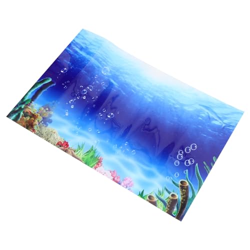 BELLIFFY Aquarium Dekoration Kleiner Aquarium Hintergrund Blaues Aquarium Hängt An PVC Aquarium Dekor Aquarium Tapete von BELLIFFY