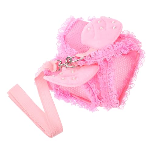 BELLIFFY Brustgurt für Hunde pet Supplies Hunde tragerucksack brusttape Brustgeschirr hundezuggeschirr Kaninchenleine Hundegeschirr und Leine Haustier Geschirr Brustgurt für Haustiere Rosa von BELLIFFY