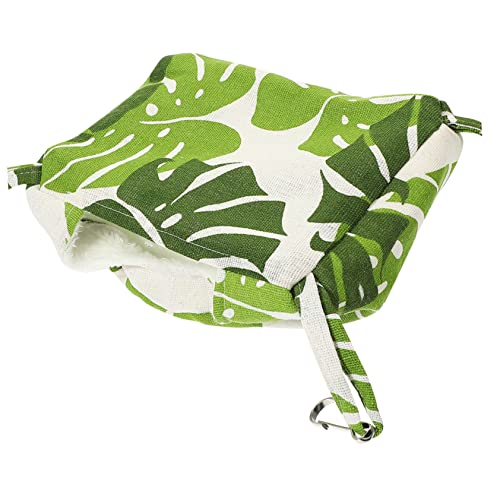 BELLIFFY Eichhörnchen Hängematte Plüschhamsterbett Winterschlafsack Bequemes Hamsterbett Waschbares Meerschweinchenbett Haustierzubehör Kleintierhängematte Light Green Arktisches Fleece von BELLIFFY