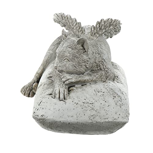 BELLIFFY Engel Katze Ornamente Kleine Katzenfiguren Katze-Garten-Statue Gedenksteine ​​für Haustiere Engel-Haustier-Statue Katze Mit Grabsteine ​​für Katzen Katzengrab Statue Harz von BELLIFFY